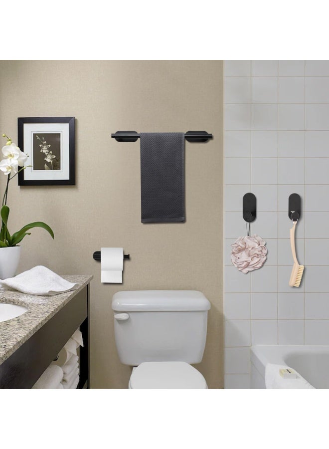 POWER Matte  Bathroom Hardware Set 5 Piece Stainless Steel Towel Rack Set Wall Mounted Towel Bar Toilet Paper Holder Towel Ring Robe Hooks Modern Bathroom Accessories - Image 5