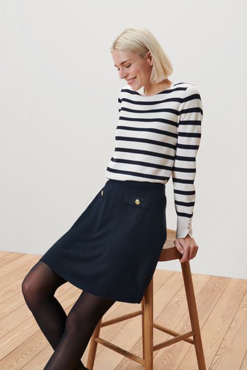 Tchibo Women Knitted Mini Skirt, Navy Blue - Image 1