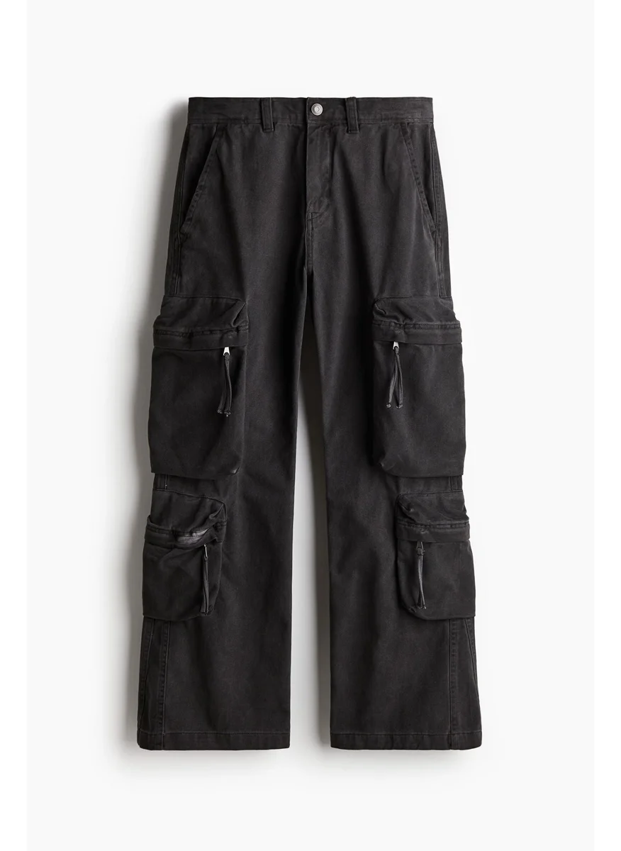 H&M Regular Fit Twill Cargo Trousers