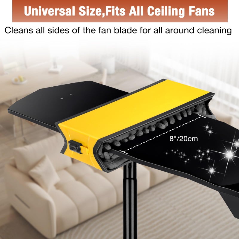 CLDREAM Ceiling Fan Cleaner Duster with Extension Pole, Fan Blade Cleaner Microfiber Cleaning Tool with Reusable Chenille Mop Head for High Ceiling Fan Blade Blinds Cobweb - Image 3