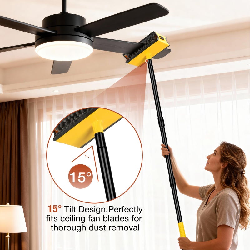 CLDREAM Ceiling Fan Cleaner Duster with Extension Pole, Fan Blade Cleaner Microfiber Cleaning Tool with Reusable Chenille Mop Head for High Ceiling Fan Blade Blinds Cobweb - Image 4