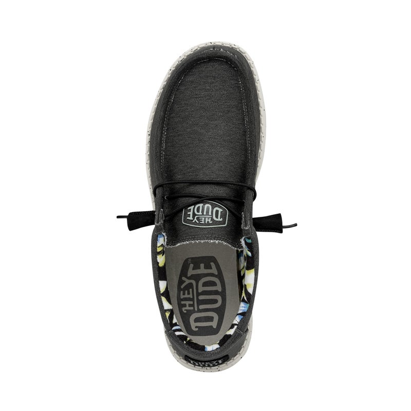 Hey Dude Men's Wally Stretch Black Size 11 | Men’s Shoes | Men's Lace Up Loafers | Comfortable & Light-Weight - Image 2