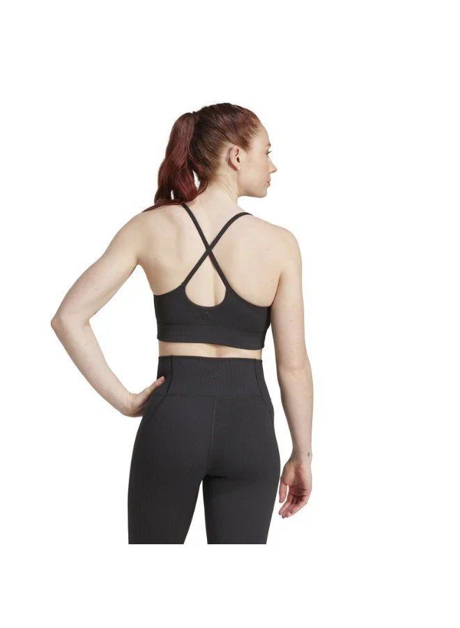 Adidas BLACK All Me Rib Light Support Bra for Women | Best Price UAE