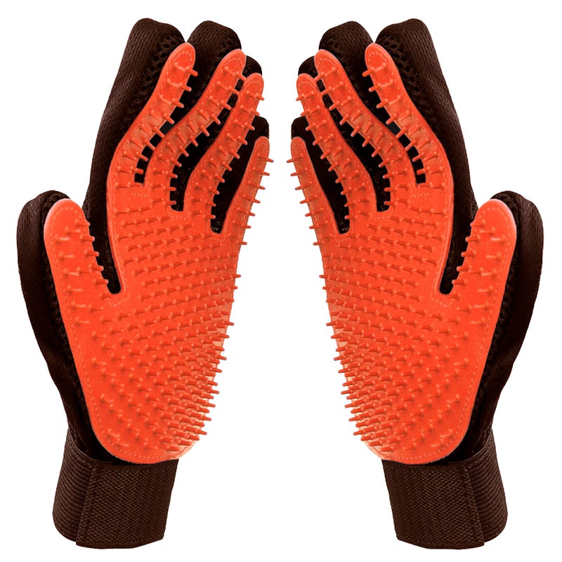 Raw Paws Grooming Gloves 2 ct SoftTip Pet Gloves for Dogs Cats Horses Deshedding and Grooming Solution