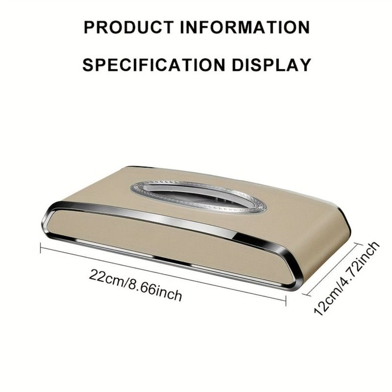 Automobile Tissue Holder Armrest Storage Box Beige Compatible With Sun Visor And Central Console Convenient Paper Towel Organizer Functional Storage Solution Easily Accessible Gift Idea - Image 2