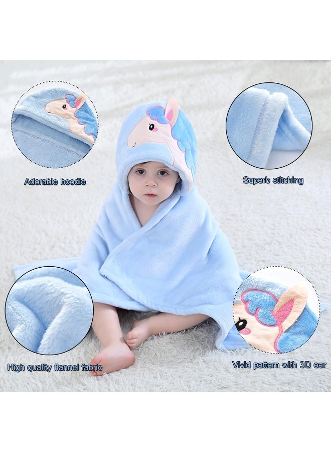 TONWHAR 0-4 Years Toddlers' and Kids' Boys Girls Animal Face Hooded Blanket - Image 2