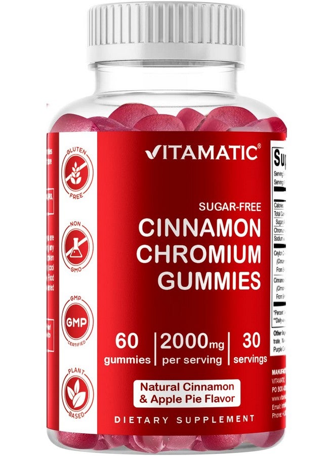 Vitamatic Sugar Free Chromium Gummies With Ceylon Cinnamon 2000 Mg Per Serving Nongmo Gluten Free 60 Vegan Gummies - Image 5