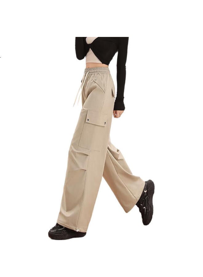 Liberal Loose Fit High Waist Drawstring Wide Leg Women'S Spring/Summer Mountaineering Pants - Image 1