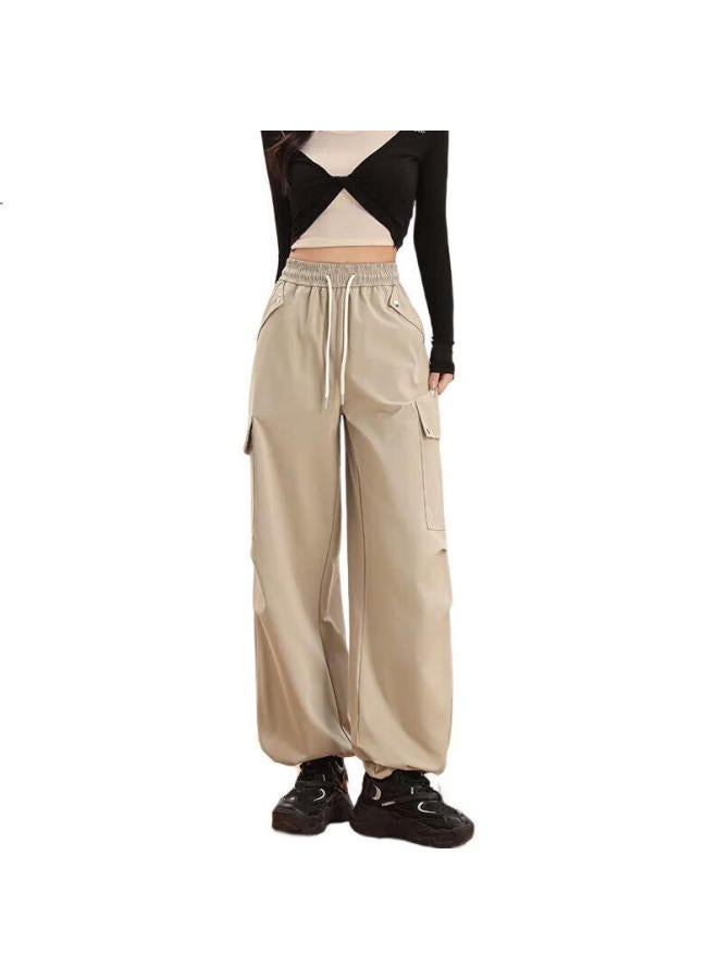 Liberal Loose Fit High Waist Drawstring Wide Leg Women'S Spring/Summer Mountaineering Pants - Image 2