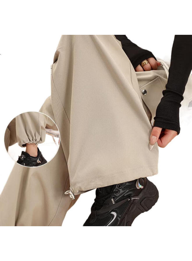 Liberal Loose Fit High Waist Drawstring Wide Leg Women'S Spring/Summer Mountaineering Pants - Image 3