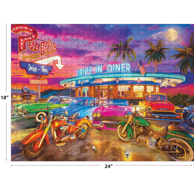 RoseArt - Back to The Past - Drive in Diner - 750 Piece Jigsaw Puzzle for Adults - Image 2