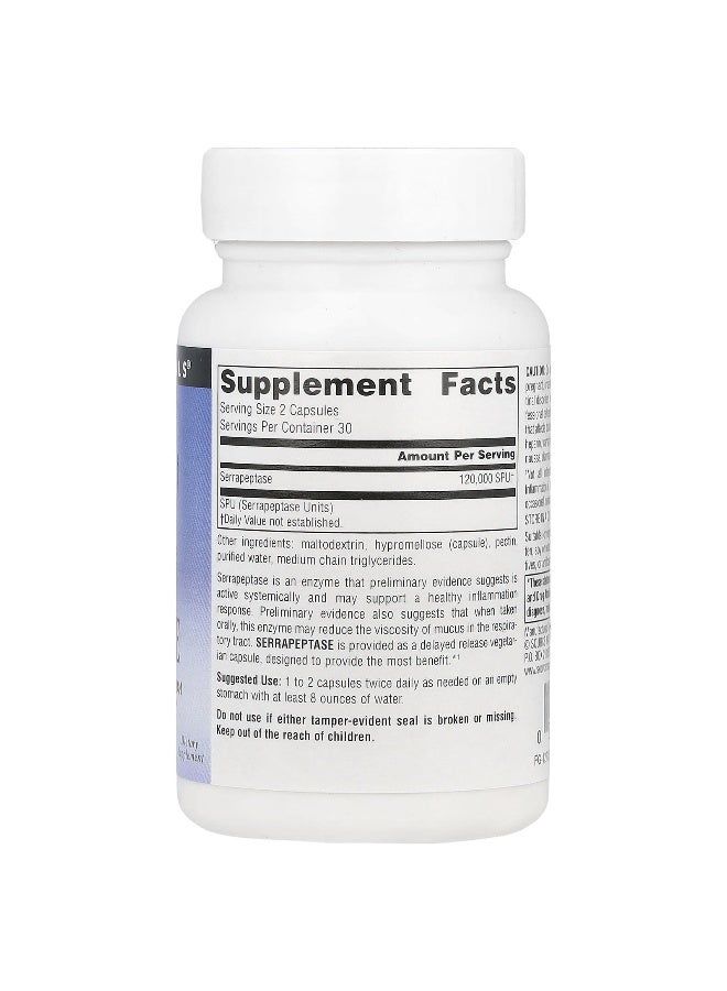 Source Naturals Source Naturals, Serrapeptase, 120,000 SPU, 60 Capsules (60,000 SPU Per Capsule)  - Image 2
