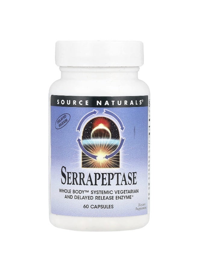 Source Naturals Source Naturals, Serrapeptase, 120,000 SPU, 60 Capsules (60,000 SPU Per Capsule)  - Image 1