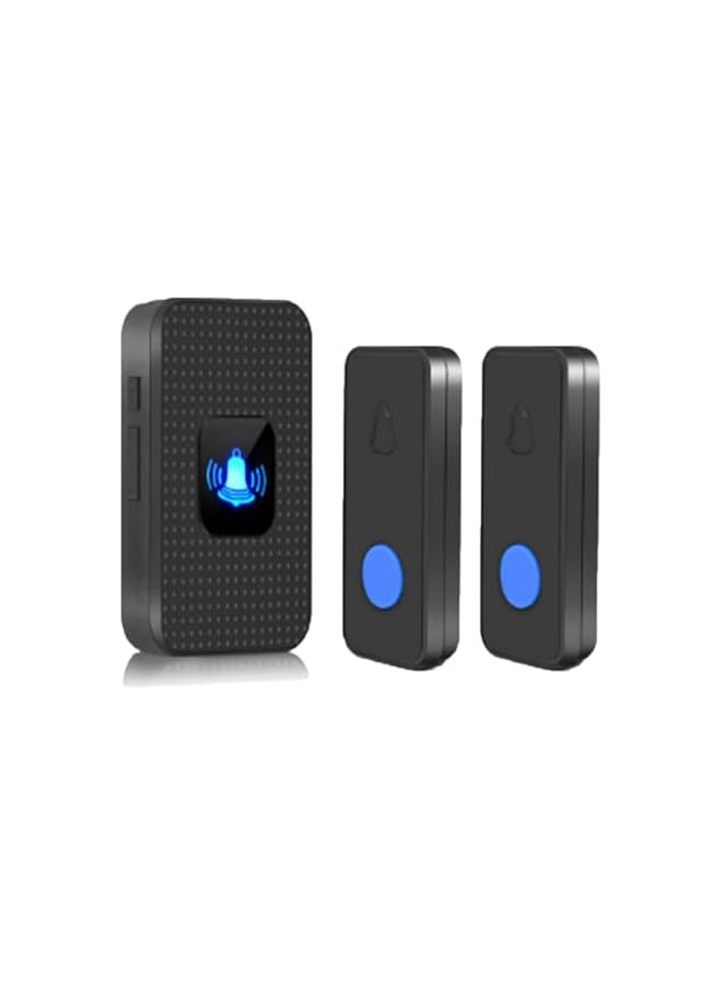 promass Wireless Doorbell, Battery Operated Doorbell, Easy installation Portable Waterproof Door Bell kit with 1000 Feet Long Range, 55 Chimes Adjustable Volume, 2 Buttons 1 Receiver, Black - Image 2