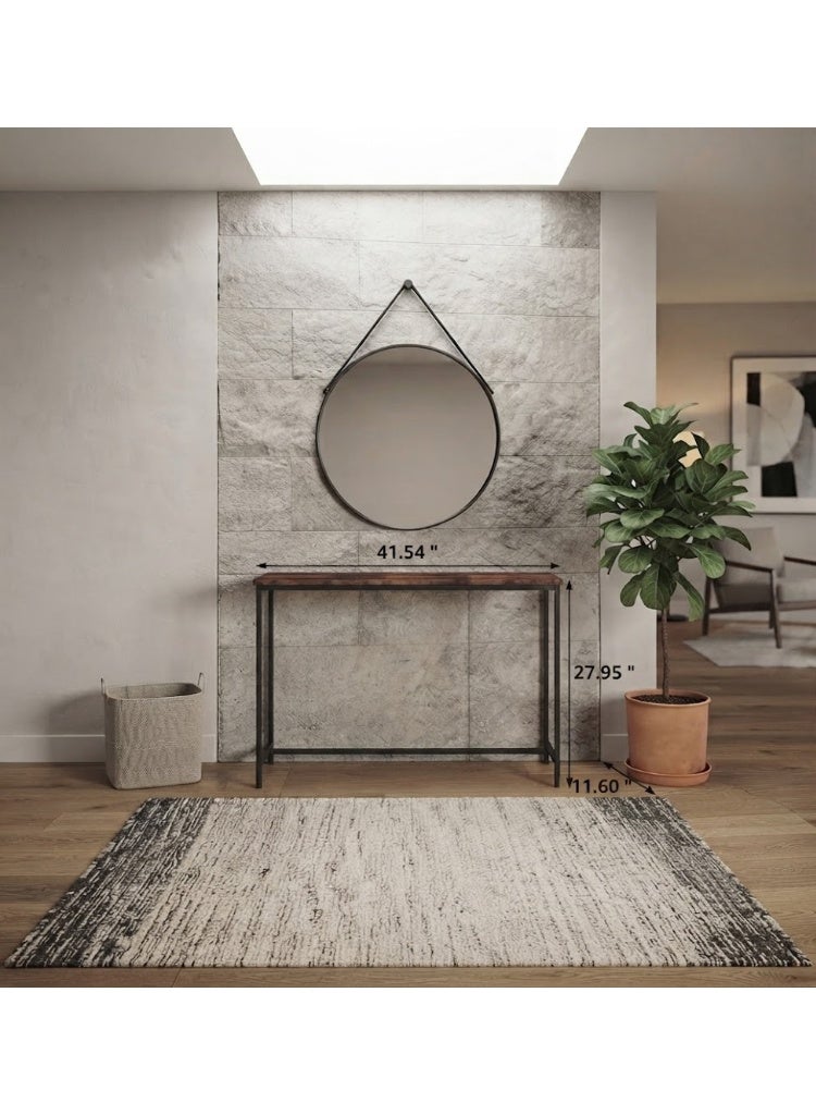 Modern Industrial Console Table with Rustic Wood Top & Metal Frame - Image 5