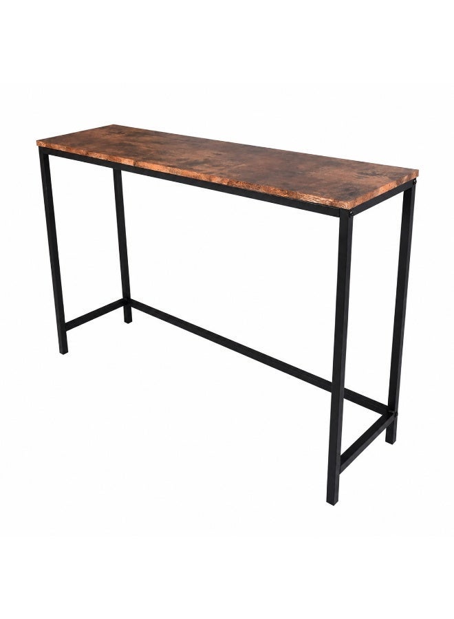 Modern Industrial Console Table with Rustic Wood Top & Metal Frame - Image 4