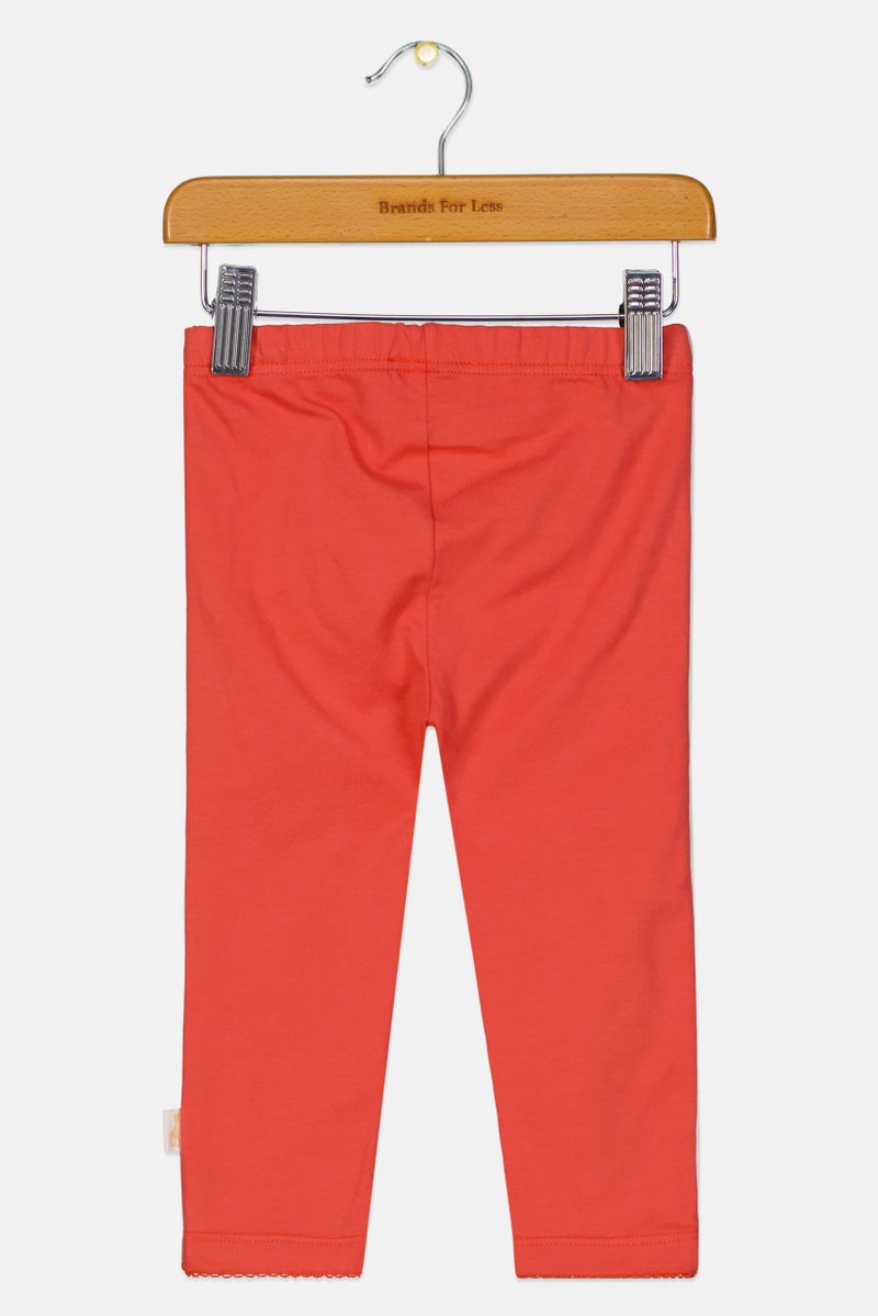 Sophie la girafe Toddlers Girl Embroidered Leggings, Red - Image 2