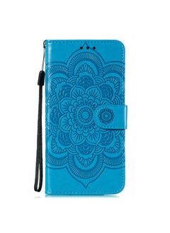 جرين تايجر جراب لهاتف Huawei Honor 9X Lite بنقش ماندالا من الجلد الصناعي مع حامل وفتحات للبطاقات ومحفظة وحبل تعليق  - Image 2