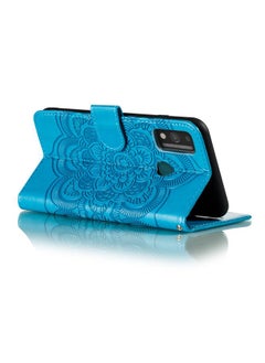 جرين تايجر جراب لهاتف Huawei Honor 9X Lite بنقش ماندالا من الجلد الصناعي مع حامل وفتحات للبطاقات ومحفظة وحبل تعليق  - Image 5