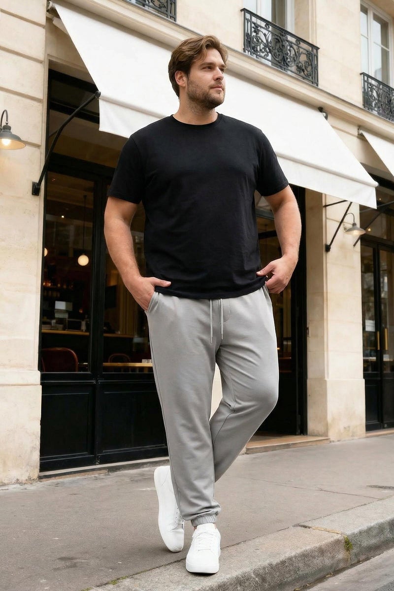 trendyol Large Size Gray Oversized /Wide Cut Sweatpants Tmnss24Aj00001 - Image 1