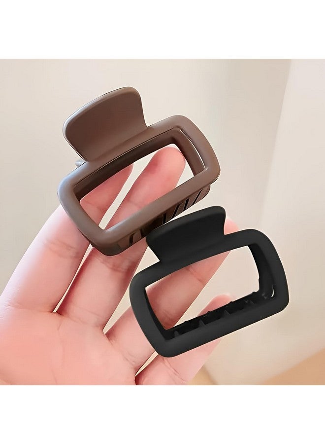 PACTIV 4-Pack Vintage & Minimalist Square Hair Claw Clips - Hollow Design, Solid Color, Perfect For Thin To Medium Hair, Multicolor - Image 3