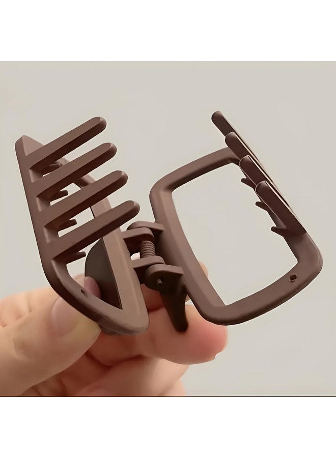 PACTIV 4-Pack Vintage & Minimalist Square Hair Claw Clips - Hollow Design, Solid Color, Perfect For Thin To Medium Hair, Multicolor - Image 4