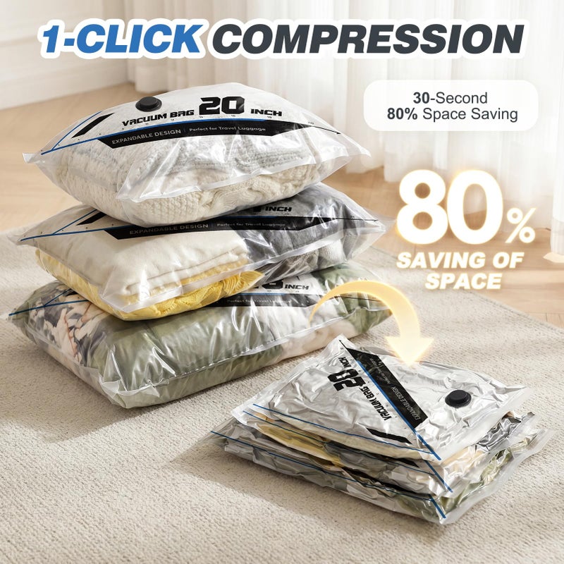 Hatisan 15pcs Vacuum Seal Bags for Clothing Travel with Rechargeable Electric Pump, Reusable Space Saver Vacuum Seal Storage Bags, Travel Vacuum Bags for Clothes Carry-On Luggage Home(15pcs,20/24/28) - Image 3