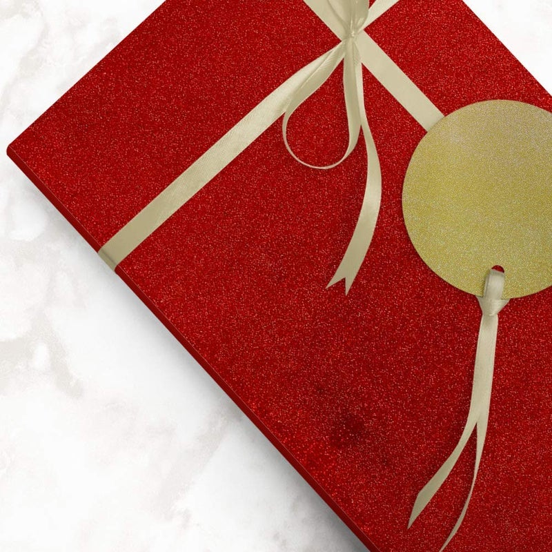 JAM Paper Gift Wrap - Glitter Wrapping Paper - 25 Sq Ft - Red Glitter - Roll Sold Individually - Image 5