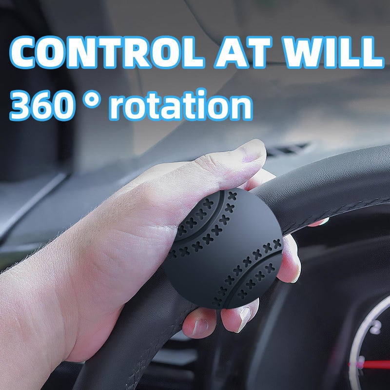 KRT New Generation Silicone Steering Wheel Knob, Anti-Slip Boat Steering Wheel Knob, Universal for Cars, Trucks, Boat, Tractors(Black) KRT-SWK1B - Image 2