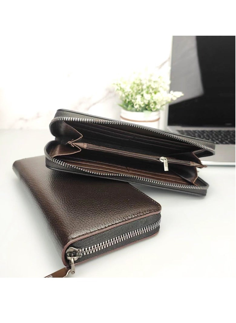 Generic Women's Coin Wallet Long Men's and Women's ID Function Wallet Zipper Mobile Phone Bag Card Bag  - Image 4
