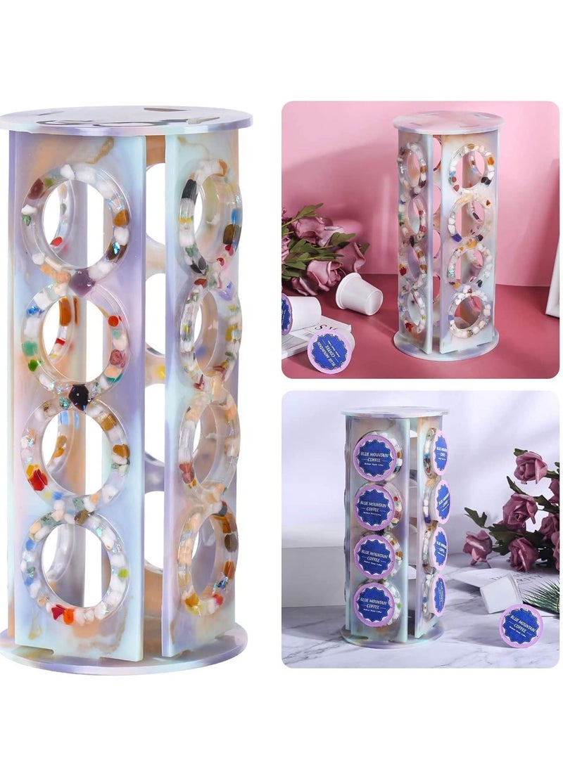 SYOSI Coffee Pod Holder Resin Mould Silicone Moulds 4 Sides Holders Diy Crystal Rotary Storage Rack Display - Image 1