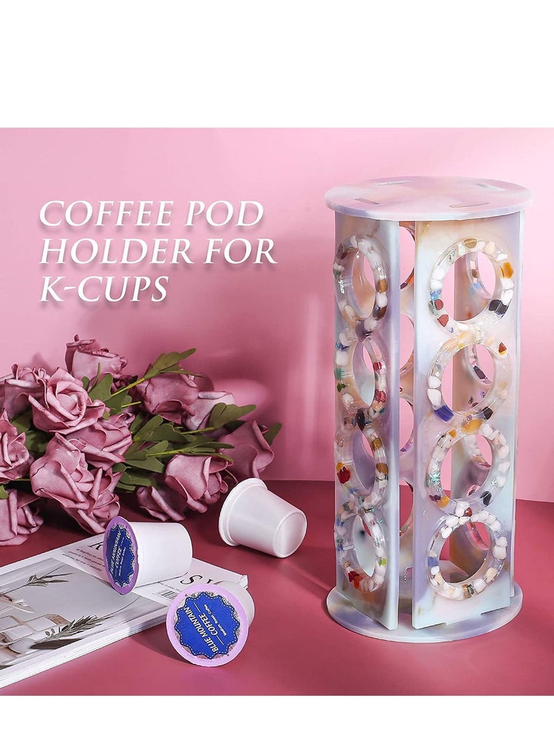 SYOSI Coffee Pod Holder Resin Mould Silicone Moulds 4 Sides Holders Diy Crystal Rotary Storage Rack Display - Image 2