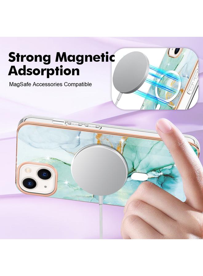 اس-توب جراب لهاتف iPhone 15 بنمط رخامي، جراب هاتف IMD Magsafe TPU مزدوج الجوانب - Image 3