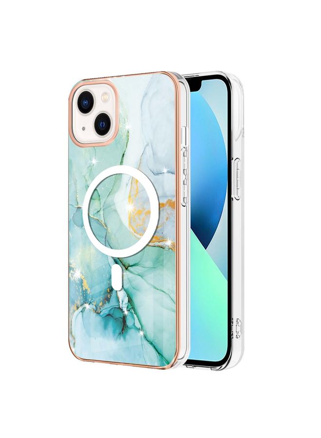 اس-توب جراب لهاتف iPhone 15 بنمط رخامي، جراب هاتف IMD Magsafe TPU مزدوج الجوانب - Image 1