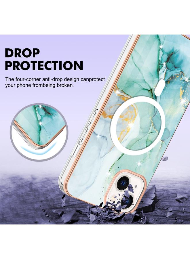 اس-توب جراب لهاتف iPhone 15 بنمط رخامي، جراب هاتف IMD Magsafe TPU مزدوج الجوانب - Image 4