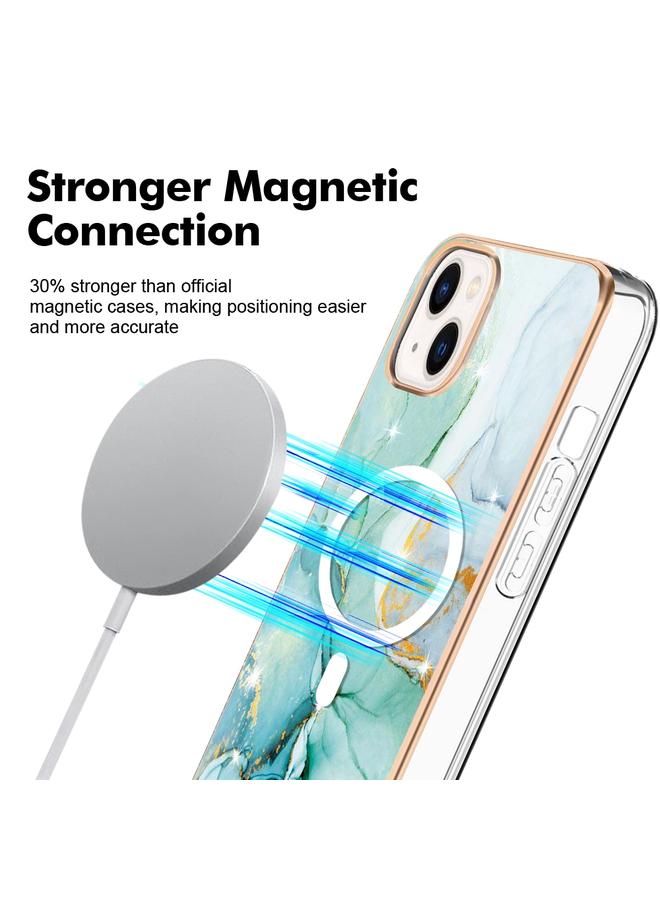 اس-توب جراب لهاتف iPhone 15 بنمط رخامي، جراب هاتف IMD Magsafe TPU مزدوج الجوانب - Image 2
