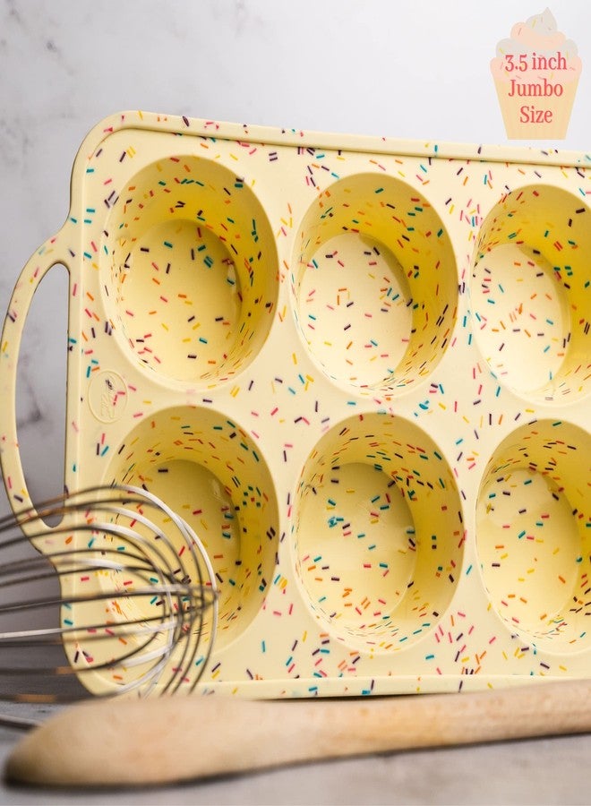 BAKE BOSS صينية مافن سيليكون جامبو كونفيتي من بيك بوس، 6 أكواب، غير لاصقة، مثالية للخبز، مصنوعة من السيليكون عالي التحمل، خالية من مادة BPA، سهلة الفك، آمنة للاستخدام في الفرن وغسالة الصحون. - Image 1