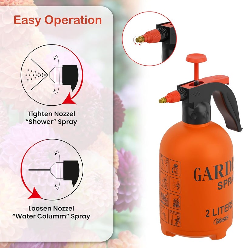 Crasts Pressure Spray Pump | Gardening Water Pump Sprayer | Plant Water Sprayer for Home Garden | Spray Bottles for Garden Plants and Lawn | Plant Watering Can (Spray Pump 2 Liter) (Red) - Image 3