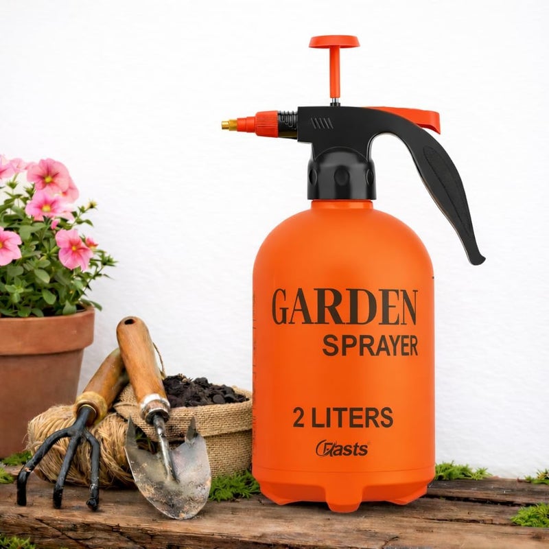 Crasts Pressure Spray Pump | Gardening Water Pump Sprayer | Plant Water Sprayer for Home Garden | Spray Bottles for Garden Plants and Lawn | Plant Watering Can (Spray Pump 2 Liter) (Red) - Image 1