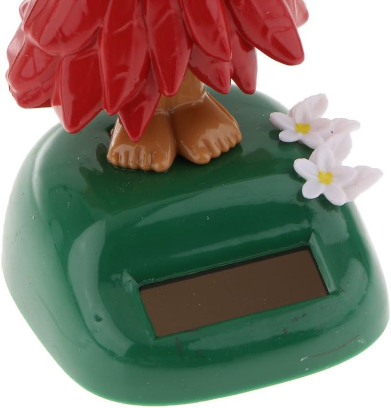klarakoSolar Powered Dashboard Hula Girl, Hawaiian Hula Girl Dashboard Bobble Doll, Collection Figurines Gifts for Decoration klarakoRed - Image 5