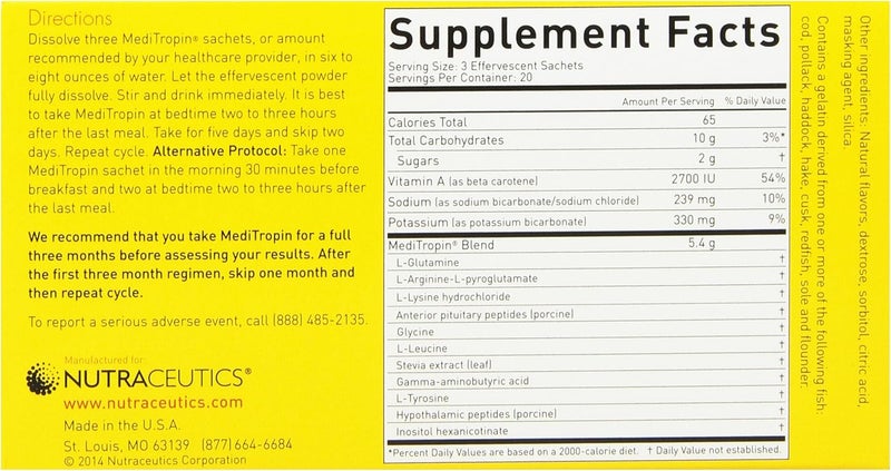 nutraceutics MediTropin Dietary Supplement 60 Effervescent Sachets 13 lb Box - Image 2