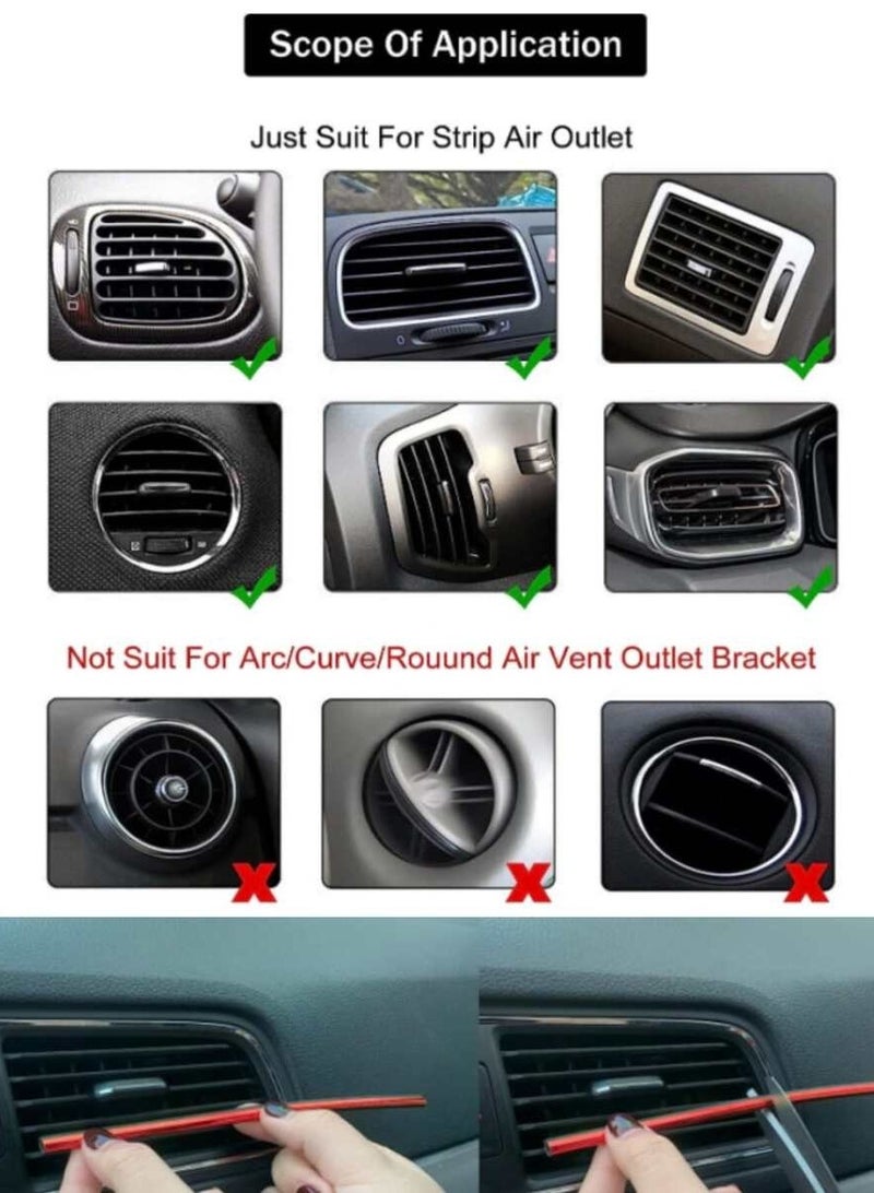 زينة سيارات شريط تزيين فتحات مكيف السيارة شرائط بلاستيكية من PVC  قابلة للتعديل لتحسين المظهر الداخلي للسيارة عدد 20 لون أحمر - Image 3