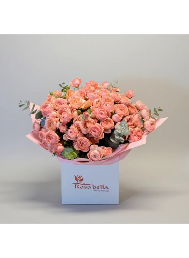 Rosabella Pastel Peach Rose Box - Image 1