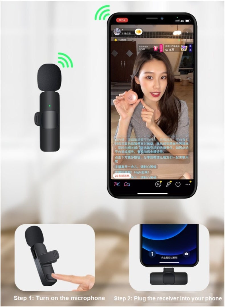 Rock Pow Wireless Lavalier Microphone Outdoor Microphone Short Video Recording Sound Reduction Microphone Clip  - Image 5