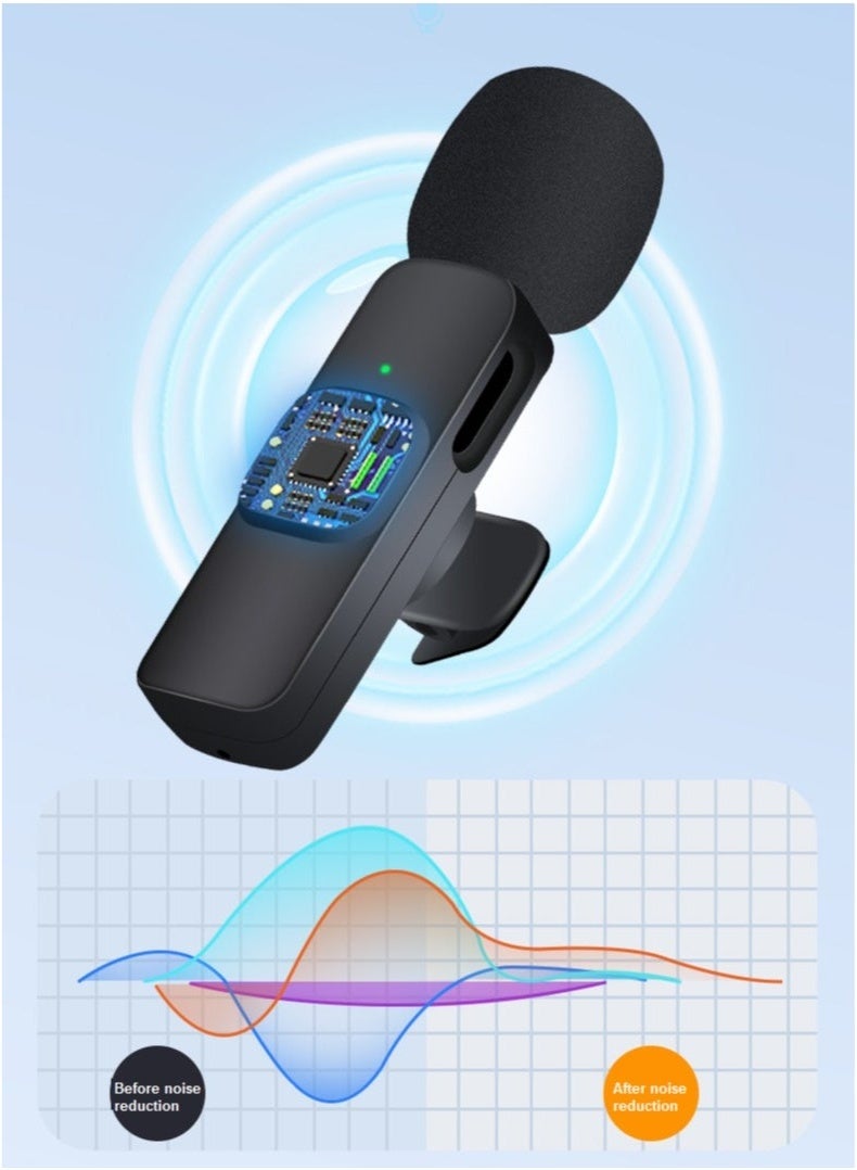 Rock Pow Wireless Lavalier Microphone Outdoor Microphone Short Video Recording Sound Reduction Microphone Clip  - Image 3