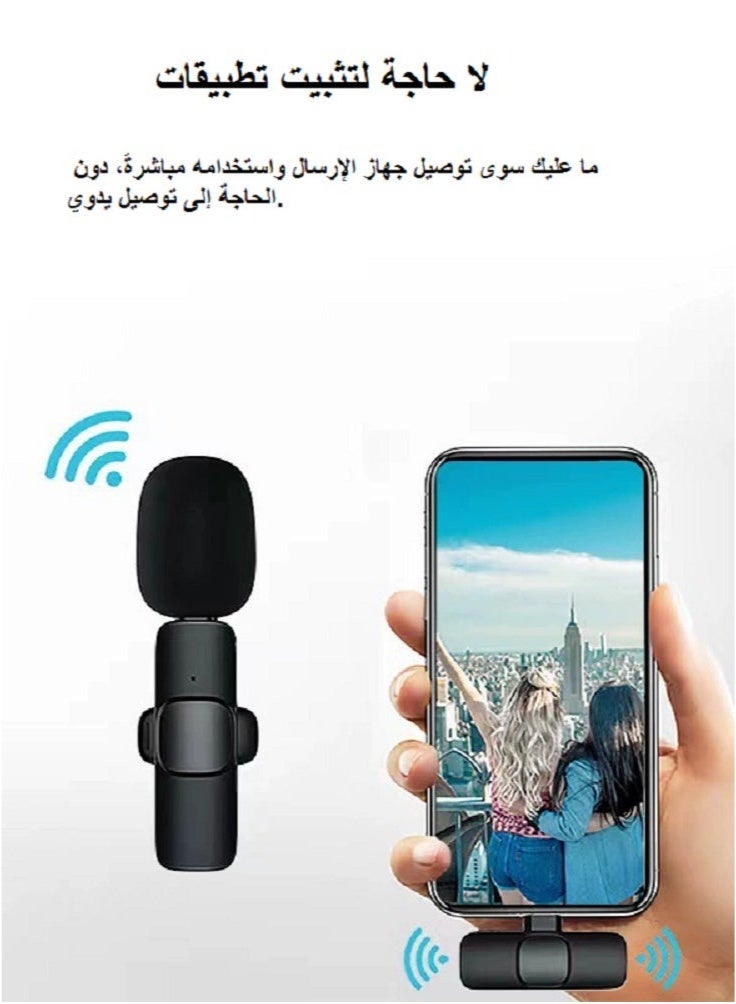 Rock Pow Wireless Lavalier Microphone Outdoor Microphone Short Video Recording Sound Reduction Microphone Clip  - Image 4