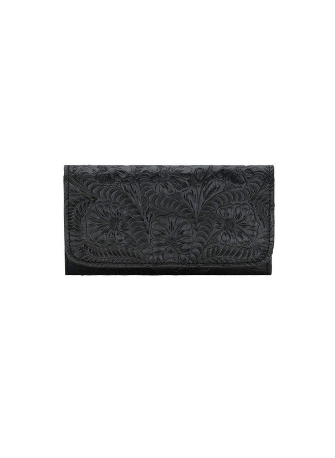 American West Women'S Trifold Leather Wallet Billfold For Women (Black) - Image 1