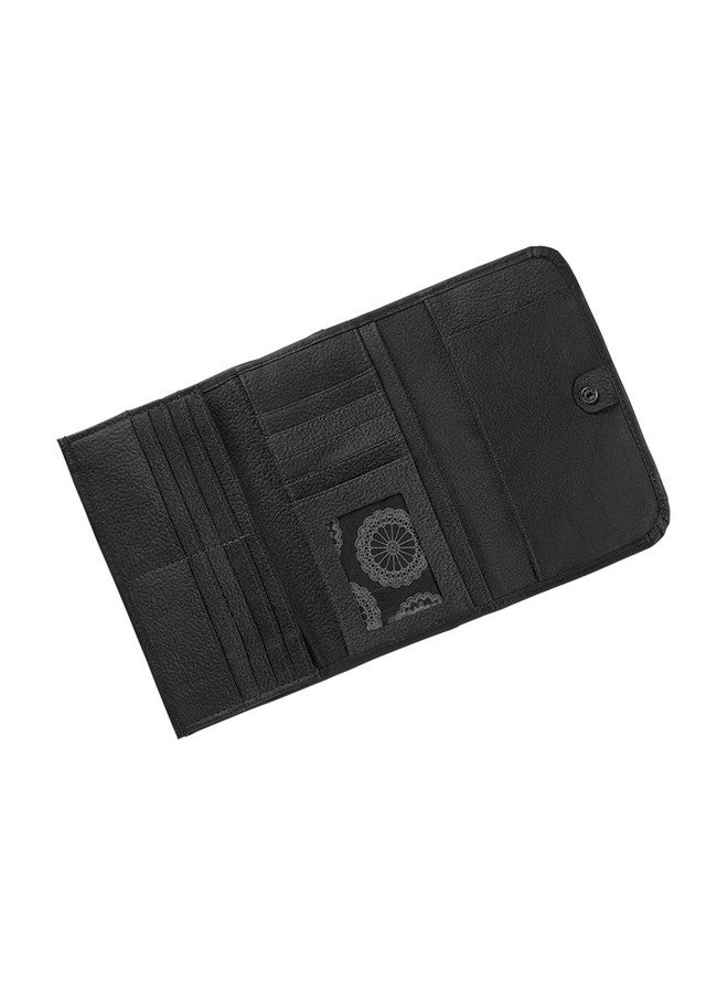 American West Women'S Trifold Leather Wallet Billfold For Women (Black) - Image 3