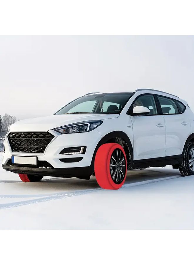 Car Tire Snow Socks Anti Skid Fabric Car Chains Quick Install Red XS - Image 5