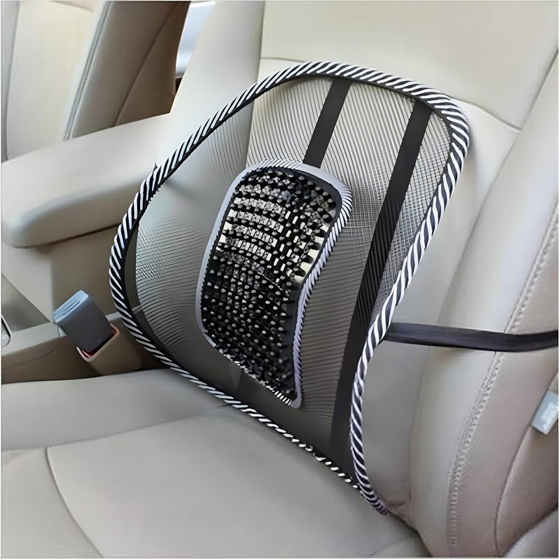 Car Seat Back Support Cushion, Comfortable Lumbar Pillow for Pain Relief and Improve Posture, Made of Mesh Material, Elegant Gray for Lumbar Comfort